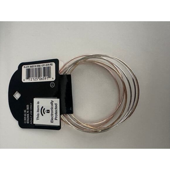 New Mixed Metal 6-Piece Bangle Bracelet Set  by Jasmine Lane Jewelry Co. - Picture 4 of 9